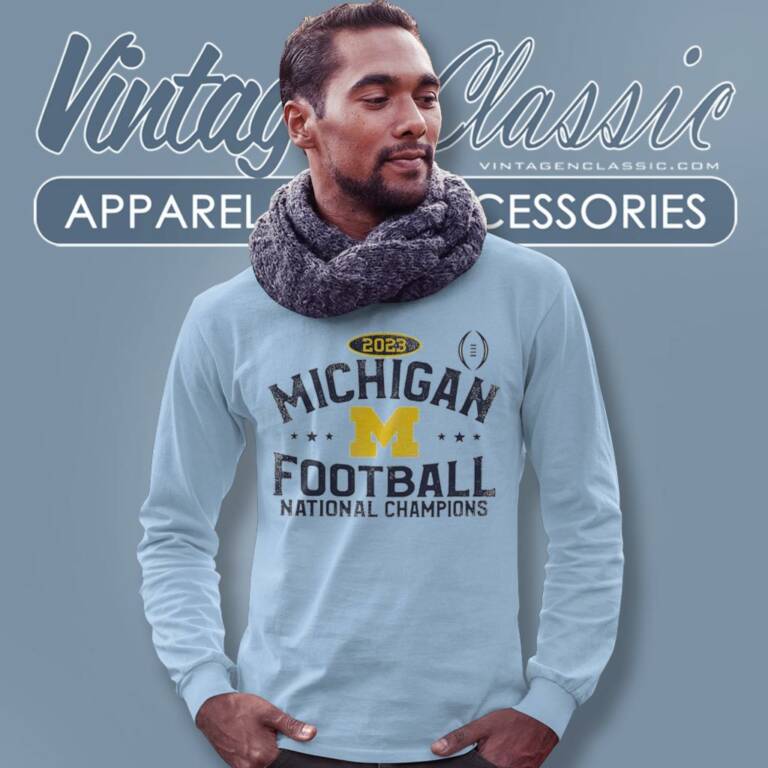 Michigan Wolverines 2023 College Football Playoff National Champions Long Sleeve Tee Michigan Wolverines 2023 College Football Playoff National Champions Long Sleeve Tee