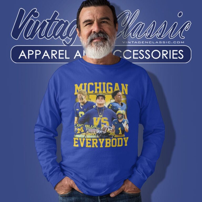 Michigan Wolverines 2024 Cfp Championship Everybody Long Sleeve Tee Michigan Wolverines 2024 Cfp Championship Everybody Long Sleeve Tee