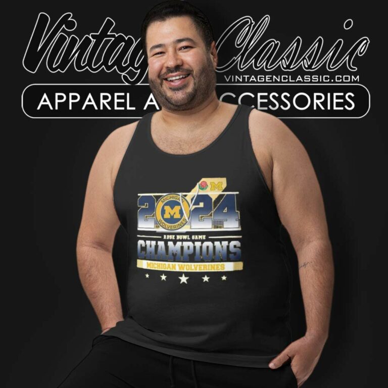 Michigan Wolverines 2024 Rose Bowl Game Champions Tank Top Racerback Michigan Wolverines 2024 Rose Bowl Game Champions Tank Top Racerback
