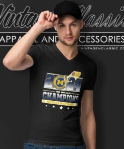 Michigan Wolverines 2024 Rose Bowl Game Champions V Neck TShirt