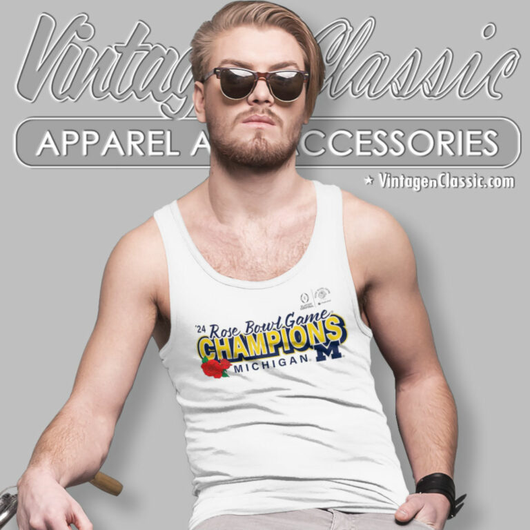 Michigan Wolverines 2024 Rose Bowl Tank Top Racerback Michigan Wolverines 2024 Rose Bowl Tank Top Racerback