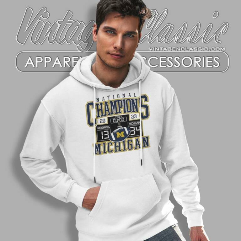 Michigan Wolverines 34 13 Washington 2023 National Champions Scoreboard Time Hoodie Michigan Wolverines 34 13 Washington 2023 National Champions Scoreboard Time Hoodie
