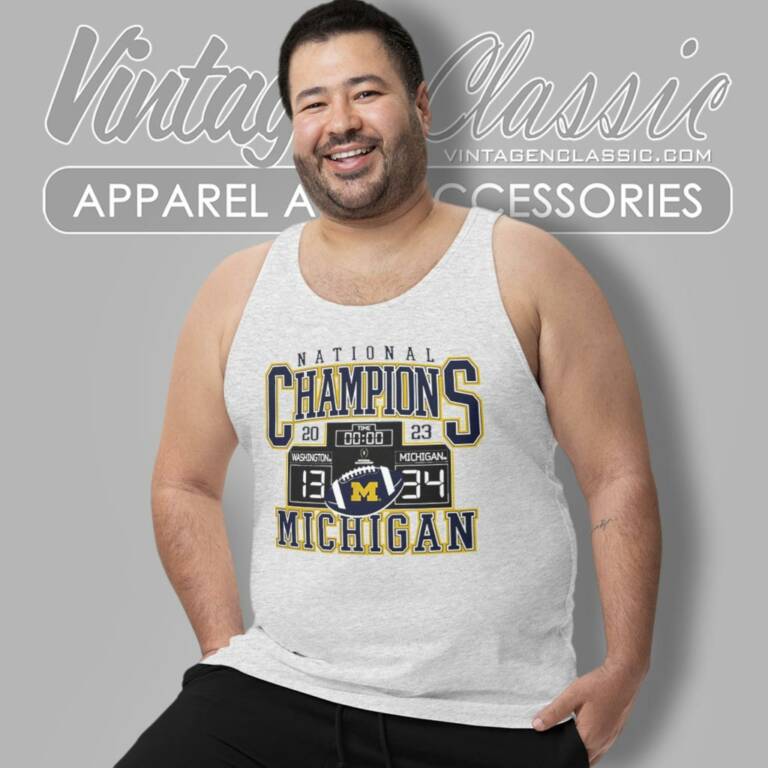Michigan Wolverines 34 13 Washington 2023 National Champions Scoreboard Time Tank Top Racerback Michigan Wolverines 34 13 Washington 2023 National Champions Scoreboard Time Tank Top Racerback