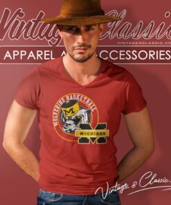 Michigan Wolverines Baseball Ncaa Shirt University Of Michigan V Neck TShirt