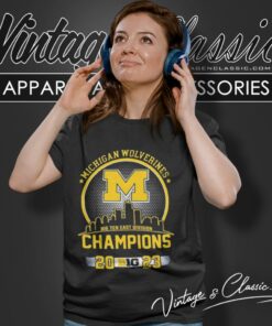 Michigan Wolverines Big Ten East Division Champions 2023 Skyline Women T Shirt