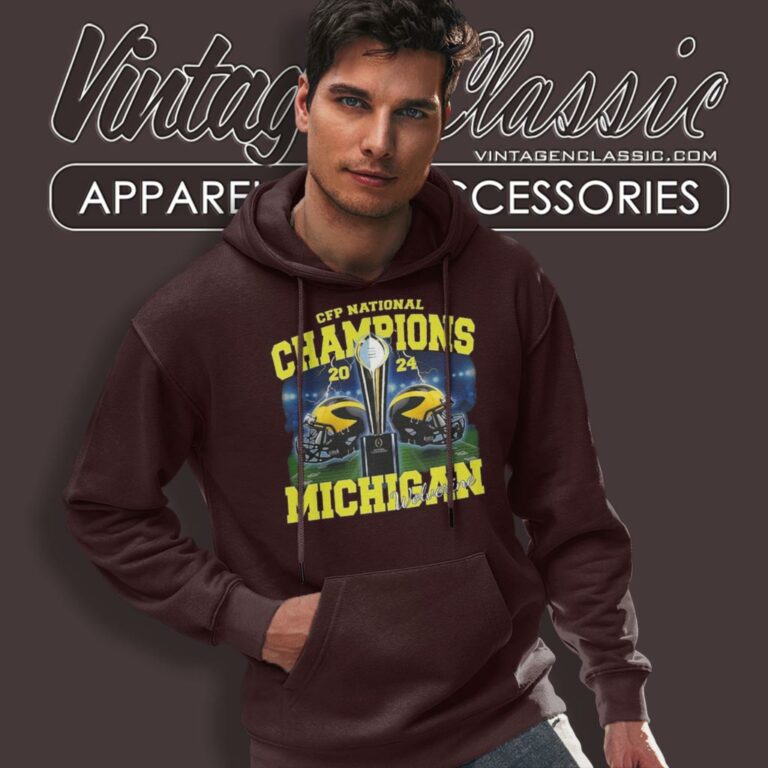 Michigan Wolverines Cfp National Champions 2024 Helmet Hoodie Michigan Wolverines Cfp National Champions 2024 Helmet Hoodie