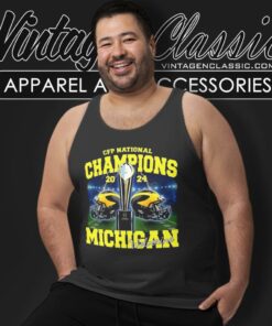 Michigan Wolverines Cfp National Champions 2024 Helmet Tank Top Racerback