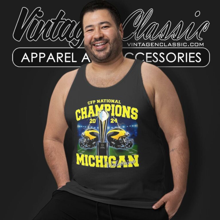 Michigan Wolverines Cfp National Champions 2024 Helmet Tank Top Racerback Michigan Wolverines Cfp National Champions 2024 Helmet Tank Top Racerback