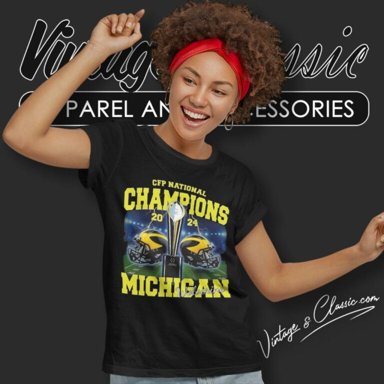 Michigan Wolverines Cfp National Champions 2024 Helmet Women T Shirt Michigan Wolverines Cfp National Champions 2024 Helmet Women T Shirt