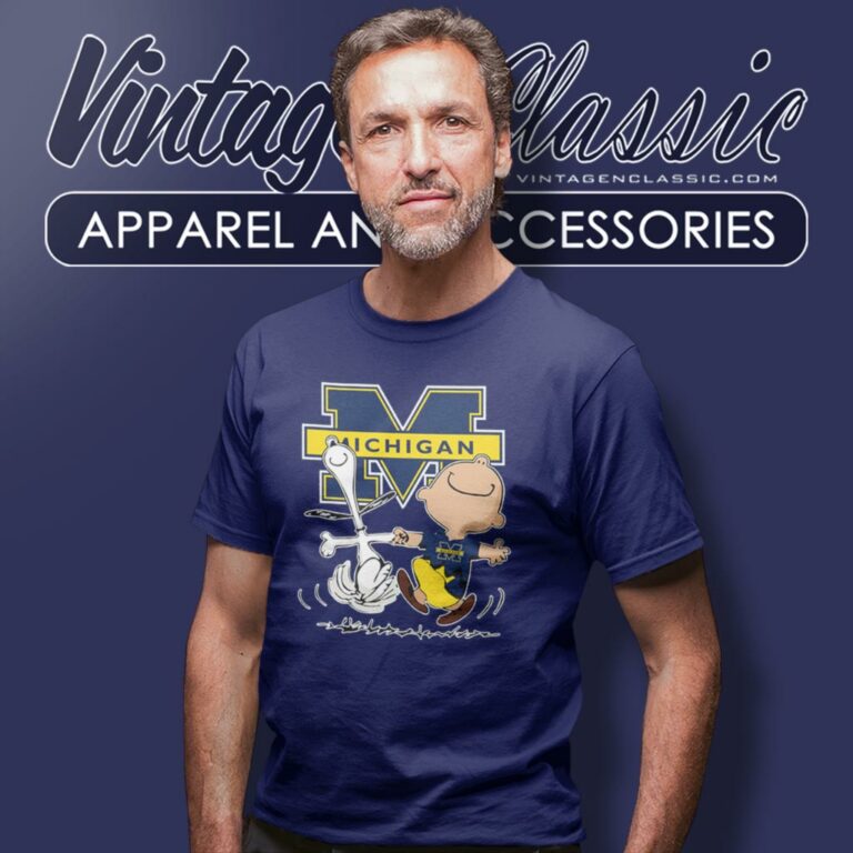 Michigan Wolverines Charlie Brown Snoopy Dancing T Shirt Michigan Wolverines Charlie Brown Snoopy Dancing T Shirt