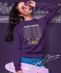 Michigan Wolverines College Football Playoff 2023 National Champions Schedule Sweatshirt