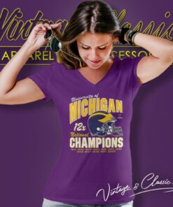 Michigan Wolverines College Football Playoff 2023 National Champions V Neck TShirt