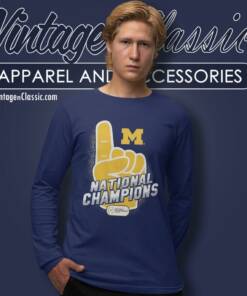 Michigan Wolverines College Football Playoff 2023 National One Champions Long Sleeve Tee