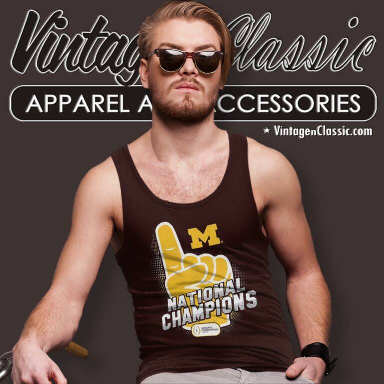 Michigan Wolverines College Football Playoff 2023 National One Champions Tank Top Racerback Michigan Wolverines College Football Playoff 2023 National One Champions Tank Top Racerback