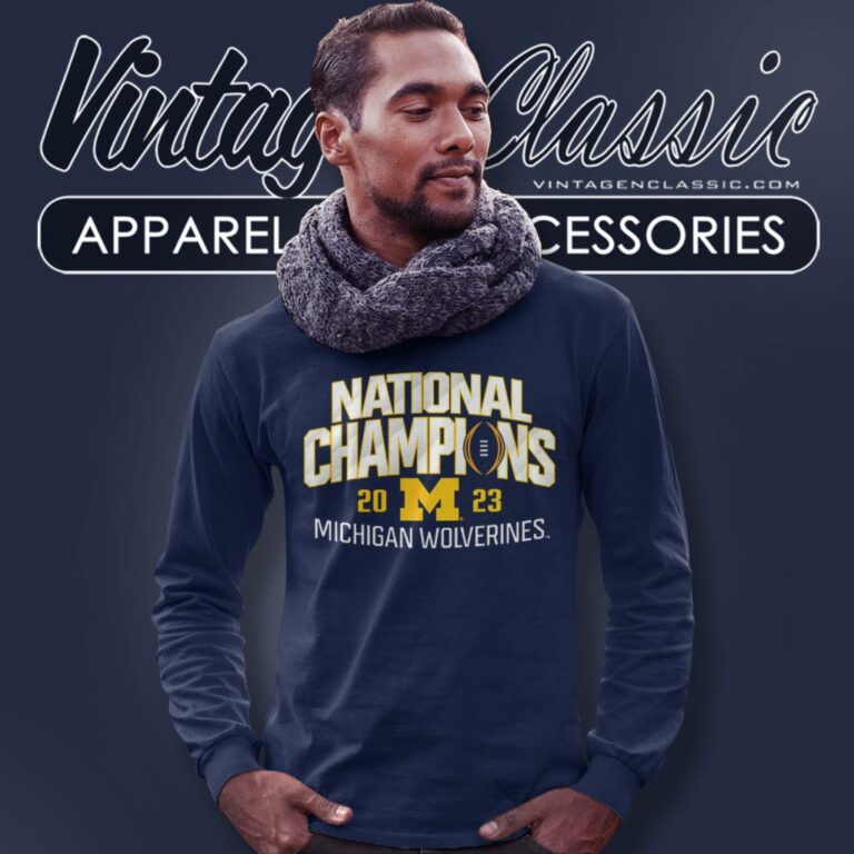 Michigan Wolverines College Football Playoff National Champions 2023 Long Sleeve Tee Michigan Wolverines College Football Playoff National Champions 2023 Long Sleeve Tee