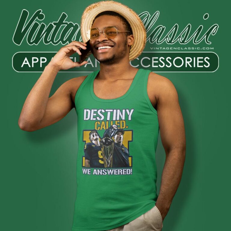 Michigan Wolverines Destiny Called We Answered 2023 National Champions Tank Top Racerback Michigan Wolverines Destiny Called We Answered 2023 National Champions Tank Top Racerback