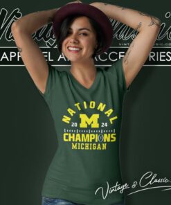 Michigan Wolverines Football National Championships 2024 V Neck TShirt