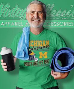 Michigan Wolverines Football Party Like Its 1997 Helmet Logo V Neck TShirt
