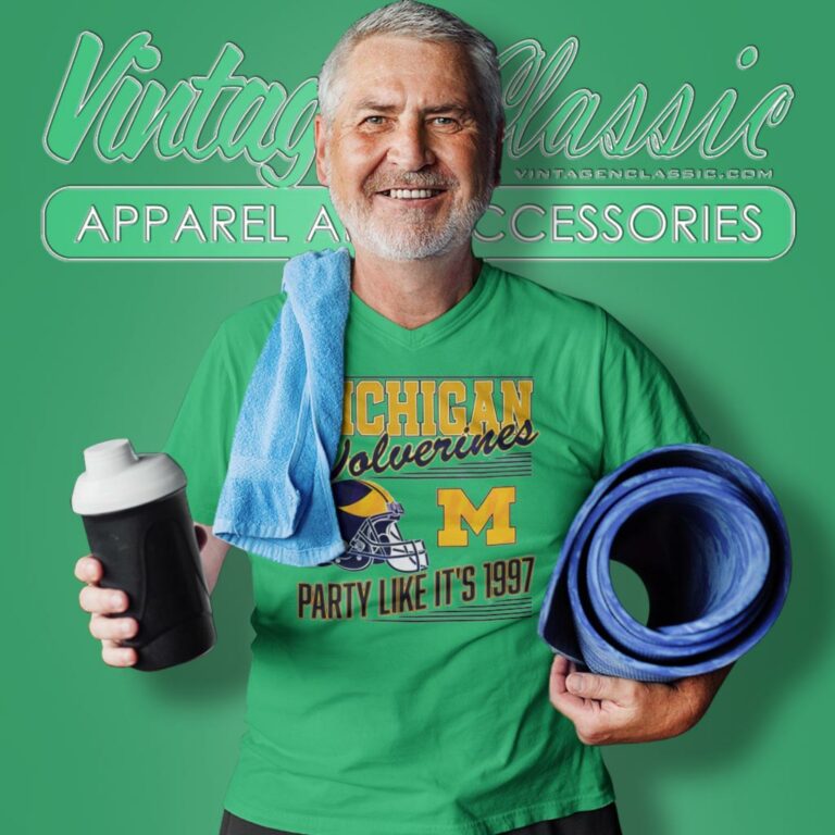 Michigan Wolverines Football Party Like Its 1997 Helmet Logo V Neck TShirt Michigan Wolverines Football Party Like Its 1997 Helmet Logo V Neck TShirt