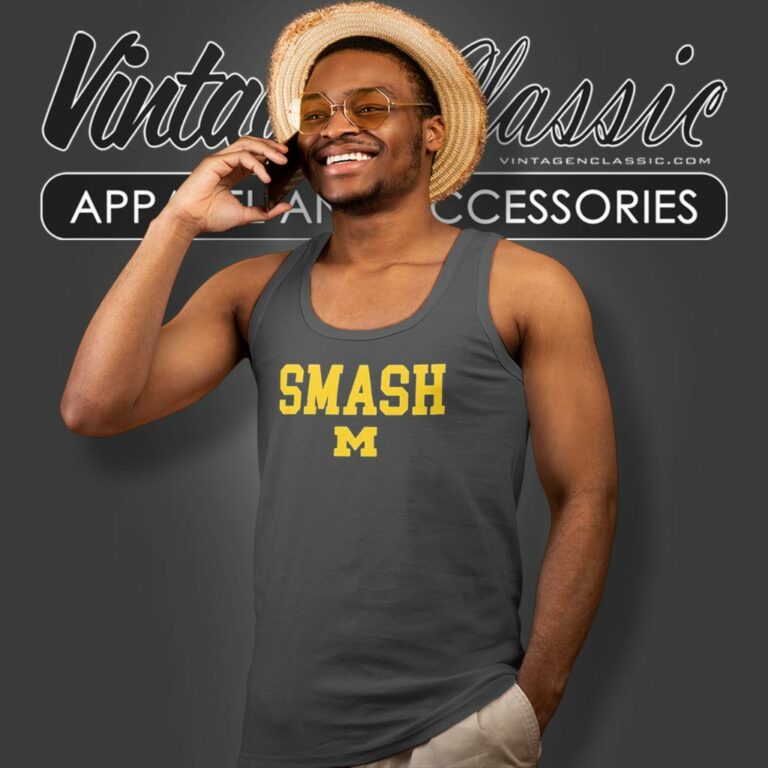 Michigan Wolverines Football Smash Tank Top Racerback Michigan Wolverines Football Smash Tank Top Racerback