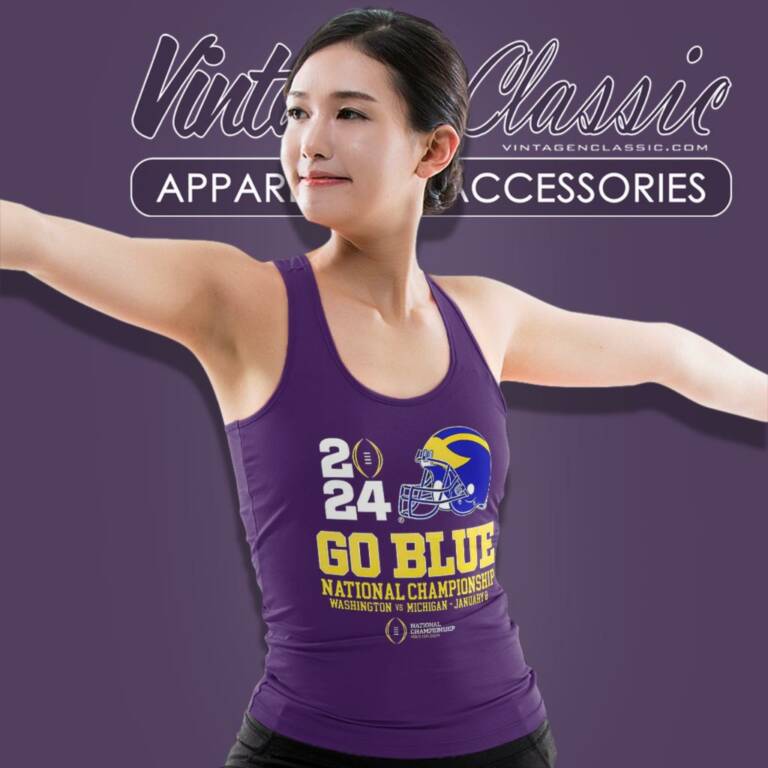 Michigan Wolverines Go Blue 2024 Cfp National Championship Football Tank Top Racerback Michigan Wolverines Go Blue 2024 Cfp National Championship Football Tank Top Racerback