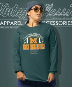 Michigan Wolverines Go Blue College Football Playoff 2024 National Championship Long Sleeve Tee