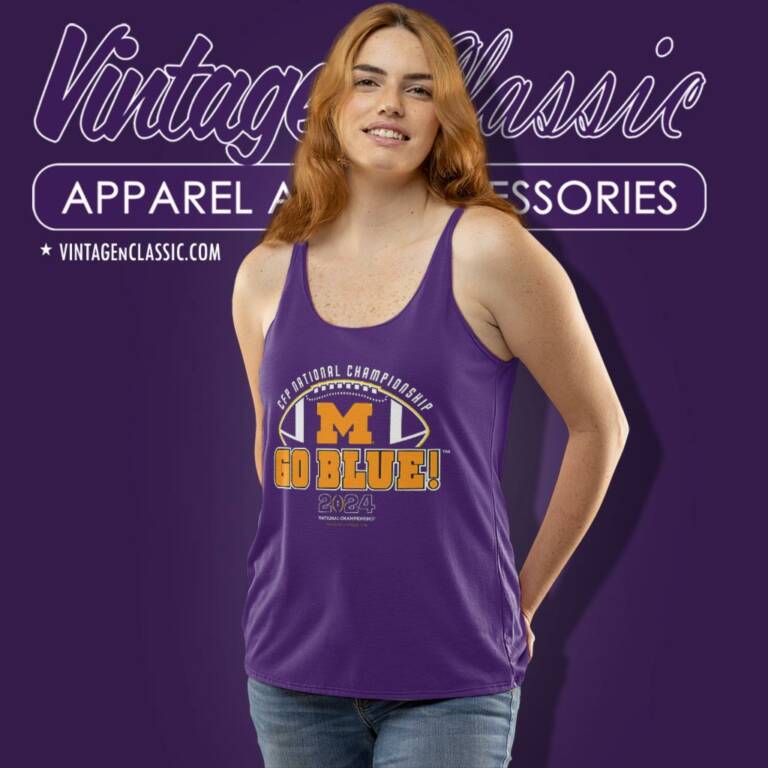 Michigan Wolverines Go Blue College Football Playoff 2024 National Championship Tank Top Racerback Michigan Wolverines Go Blue College Football Playoff 2024 National Championship Tank Top Racerback