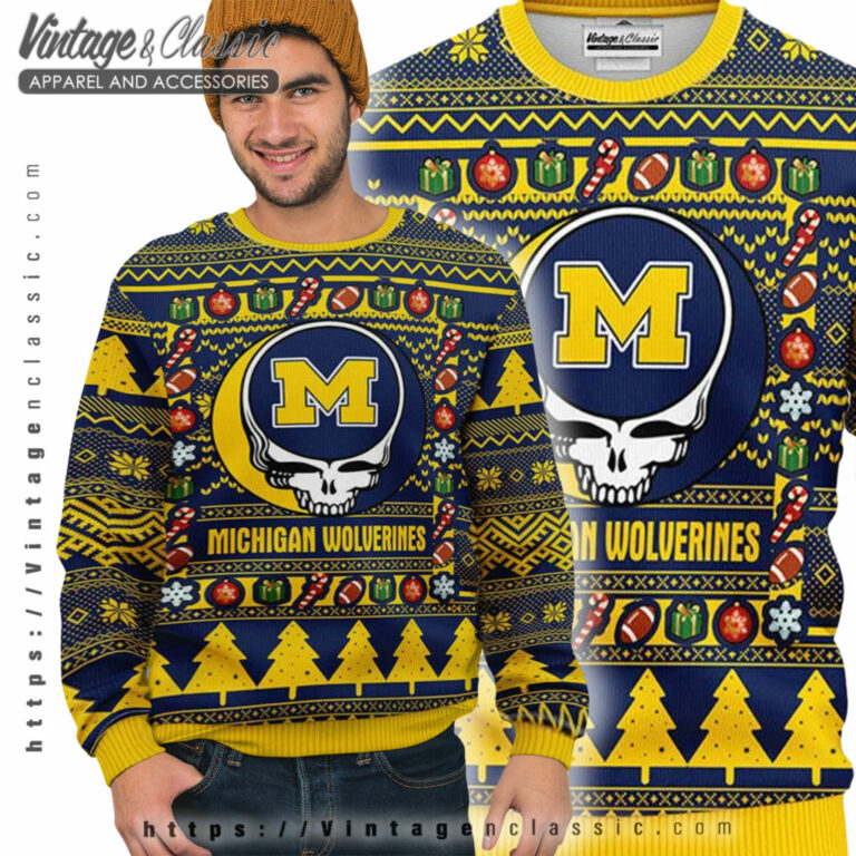 Michigan Wolverines Grateful Dead Ugly Sweater Ugly Sweater Michigan Wolverines Grateful Dead Ugly Sweater Ugly Sweater