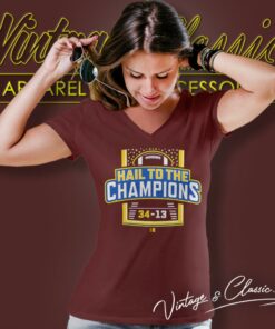 Michigan Wolverines Hail To The Champions 34 13 Shirt 5 Michigan Wolverines Hail To The Champions 34 13 V Neck TShirt