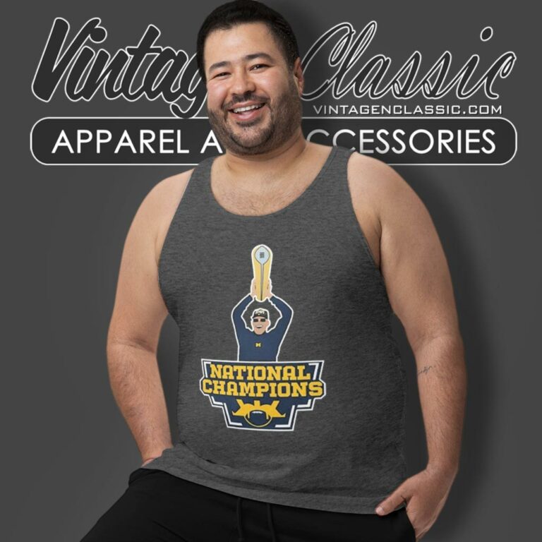 Michigan Wolverines Harbaugh National Champions Tank Top Racerback Michigan Wolverines Harbaugh National Champions Tank Top Racerback