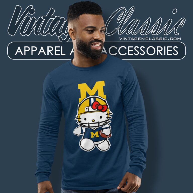 Michigan Wolverines Hello Kitty Long Sleeve Tee Michigan Wolverines Hello Kitty Long Sleeve Tee