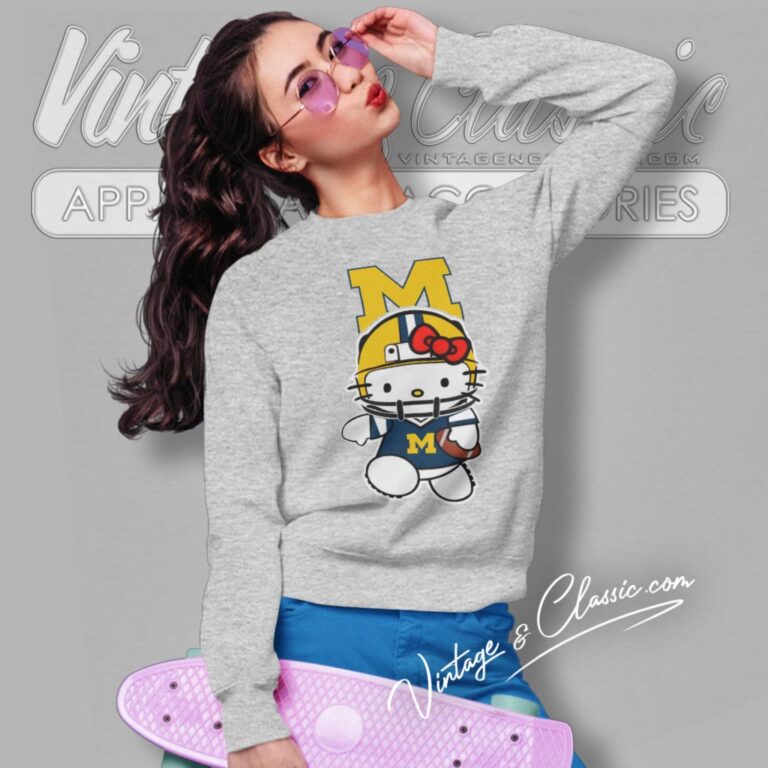 Michigan Wolverines Hello Kitty Sweatshirt Michigan Wolverines Hello Kitty Sweatshirt