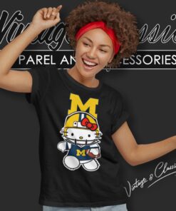 Michigan Wolverines Hello Kitty Women T Shirt