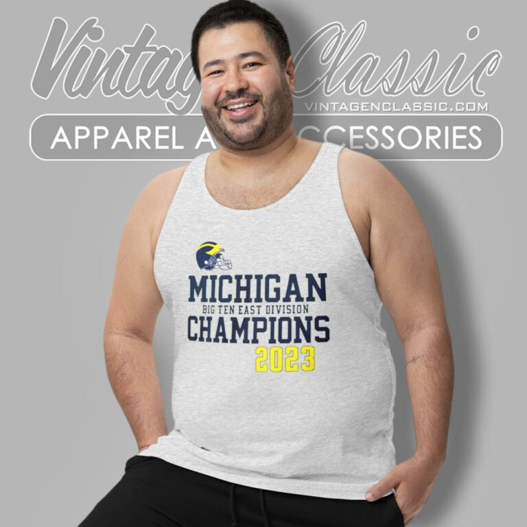 Michigan Wolverines Helmet Big Ten East Champions 2023 Tank Top Racerback Michigan Wolverines Helmet Big Ten East Champions 2023 Tank Top Racerback