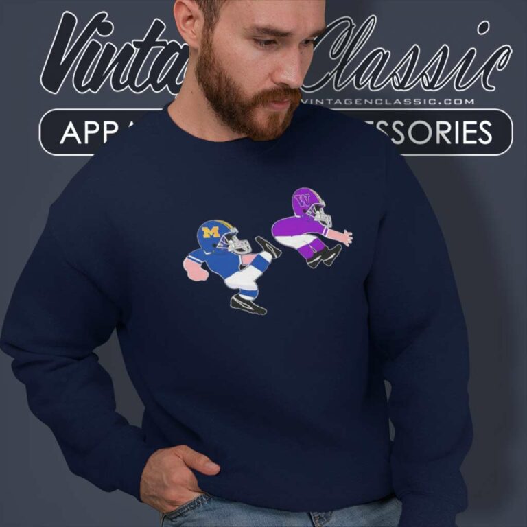 Michigan Wolverines Kicks Washington Huskies Sweatshirt 1 Michigan Wolverines Kicks Washington Huskies Sweatshirt 1