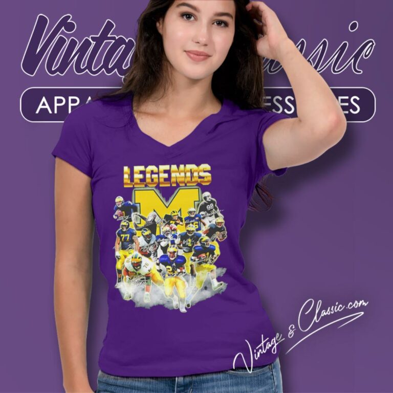 Michigan Wolverines Legends Player Signatures 2024 V Neck TShirt Michigan Wolverines Legends Player Signatures 2024 V Neck TShirt
