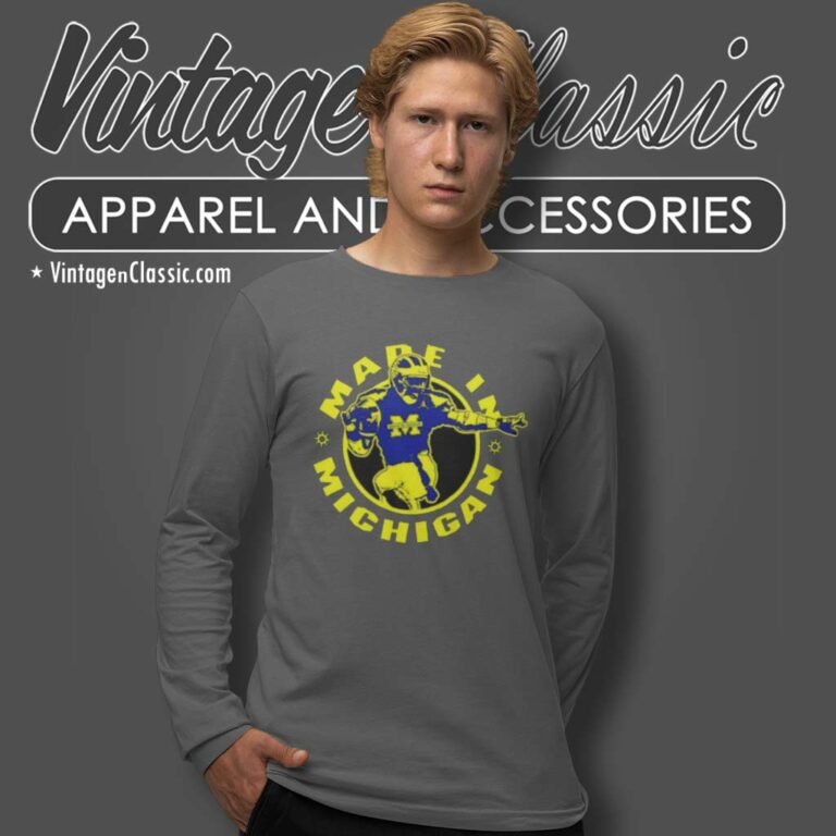 Michigan Wolverines Made In Michigan Made In Detroit Long Sleeve Tee 1 Michigan Wolverines Made In Michigan Made In Detroit Long Sleeve Tee 1