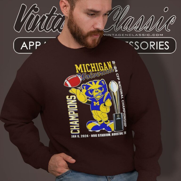 Michigan Wolverines Mascot 2024 Cfp National Championship Sweatshirt Michigan Wolverines Mascot 2024 Cfp National Championship Sweatshirt