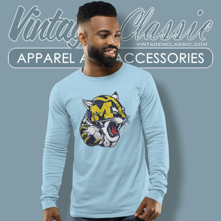 Michigan Wolverines Mascot Ncaa Long Sleeve Tee Michigan Wolverines Mascot Ncaa Long Sleeve Tee