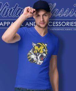 Michigan Wolverines Mascot Ncaa V Neck TShirt