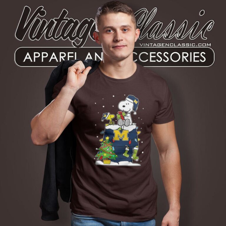 Michigan Wolverines Merry Christmas Snoopy Woodstock T Shirt Michigan Wolverines Merry Christmas Snoopy Woodstock T Shirt