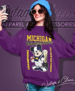 Michigan Wolverines Mickey Mouse 2024 Cfp National Champions Sweatshirt
