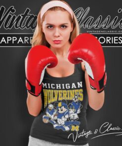 Michigan Wolverines Mickey Mouse Donald Duck Goofy Tank Top Racerback