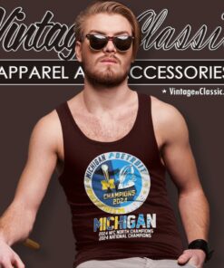 Michigan Wolverines National Champions And Detroit Lion Nfc North Champions 2024 Tank Top Racerback