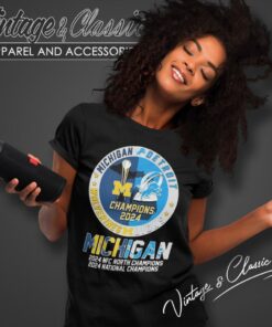 Michigan Wolverines National Champions And Detroit Lion Nfc North Champions 2024 Women T Shirt