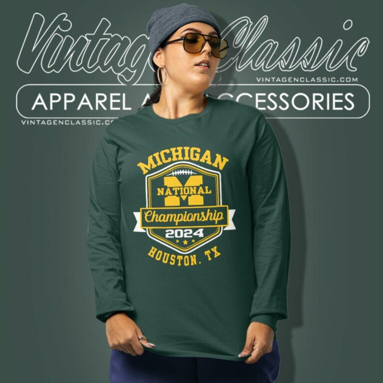 Michigan Wolverines National Championship 2024 Houston Tx Long Sleeve Tee Michigan Wolverines National Championship 2024 Houston Tx Long Sleeve Tee