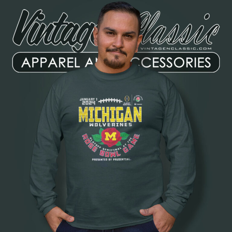 Michigan Wolverines Rose Bowl 2024 Long Sleeve Tee Michigan Wolverines Rose Bowl 2024 Long Sleeve Tee