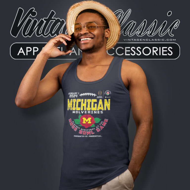 Michigan Wolverines Rose Bowl 2024 Tank Top Racerback Michigan Wolverines Rose Bowl 2024 Tank Top Racerback