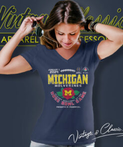Michigan Wolverines Rose Bowl 2024 V Neck TShirt