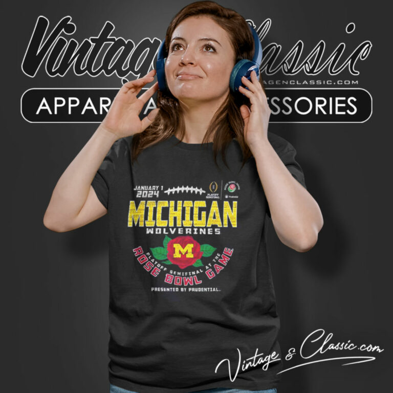 Michigan Wolverines Rose Bowl 2024 Women T Shirt Michigan Wolverines Rose Bowl 2024 Women T Shirt